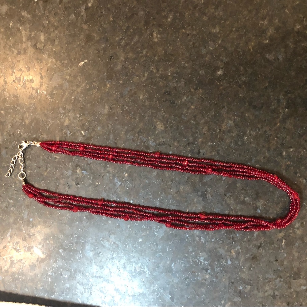 Multi strand beaded necklace